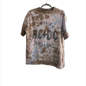 AC/DC Tie-Dye Short Sleeve Tee - Brown and Blue